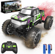 DEERC DE44 1:16 Scale Remote Control Monster Truck with Fog Mist, Dual Motors Off Road RC Car, 4WD Rock Crawler with LED Lights, Spray Water Mist, 70+ Min Play, Toy Vehicle for Boys Girls and Adults….