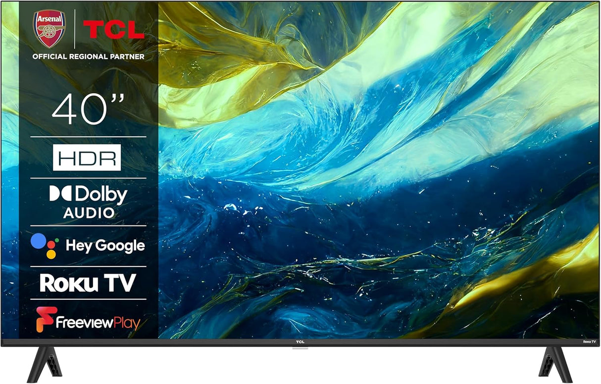 TCL 40S5400AK 40-inch Television, HDR, FHD, Smart TV Powered by Android TV, Bezeless design (Kids Mode, Dolby Audio, compatible with Google assistant).