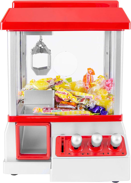 Global Gizmos 55739 Candy Grabber/Battery Operated Kids Game/Retro Arcade Attraction/Novelty Sweets Dispenser/Coins Included.