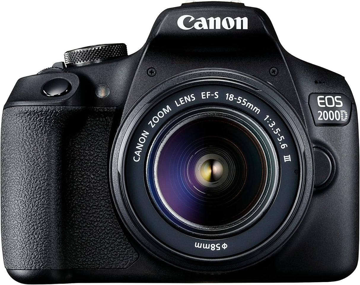 Canon EOS 2000D + EF-S 18-55mm III Lens - Easy-to-use DSLR Camera with a Versatile Lens, Ideal for Portraits and Landscapes.