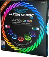 TOSY Flying Disc - 16 Million Color RGB or 36 LEDs, Extremely Bright, Smart Modes, Auto Light Up, Rechargeable, Birthday, Camping, for Men/Boys/Teens/Kids, 175g Frisbee.