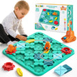 burgkidz Logical Road Builder Game for Kids, Puzzle Track Building Car Maze Board Games with Marble Balls, Enhancing Children's Logic STEM Brain Toys for 4 5 6 7 8 Years Old Boys Girls.