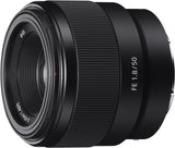 Sony SEL50F18F E Mount Full Frame 50 mm F1.8 Prime Lens, Black.