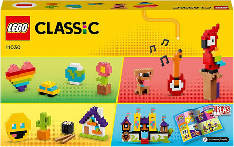 LEGO Classic Lots of Bricks Construction Toy Set, Build a Smiley Emoji, Parrot, Flowers & More, Creative Gift for Kids, Boys, Girls Aged 5 Plus 11030.