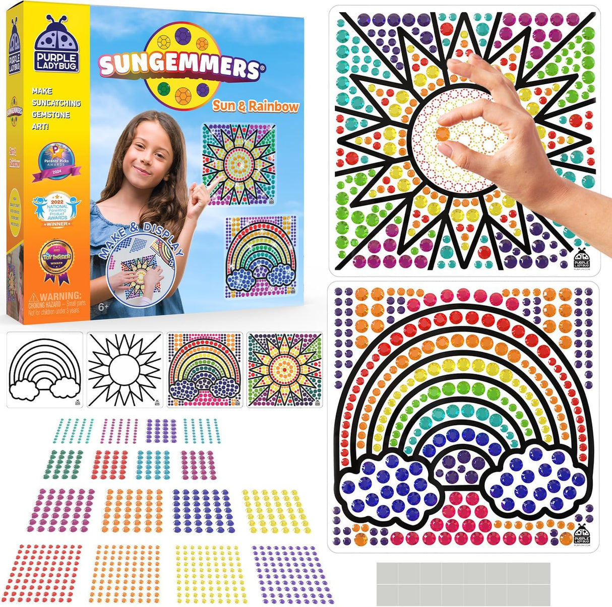 SUNGEMMERS Suncatcher Diamond Art Craft Kits for Kids - Great 5 Year Old Girls Gifts - No Mess Window Arts and Crafts for Kids Age 10 9 8 6 & Birthday Presents for 7 Year Old Girls - Stocking Fillers.