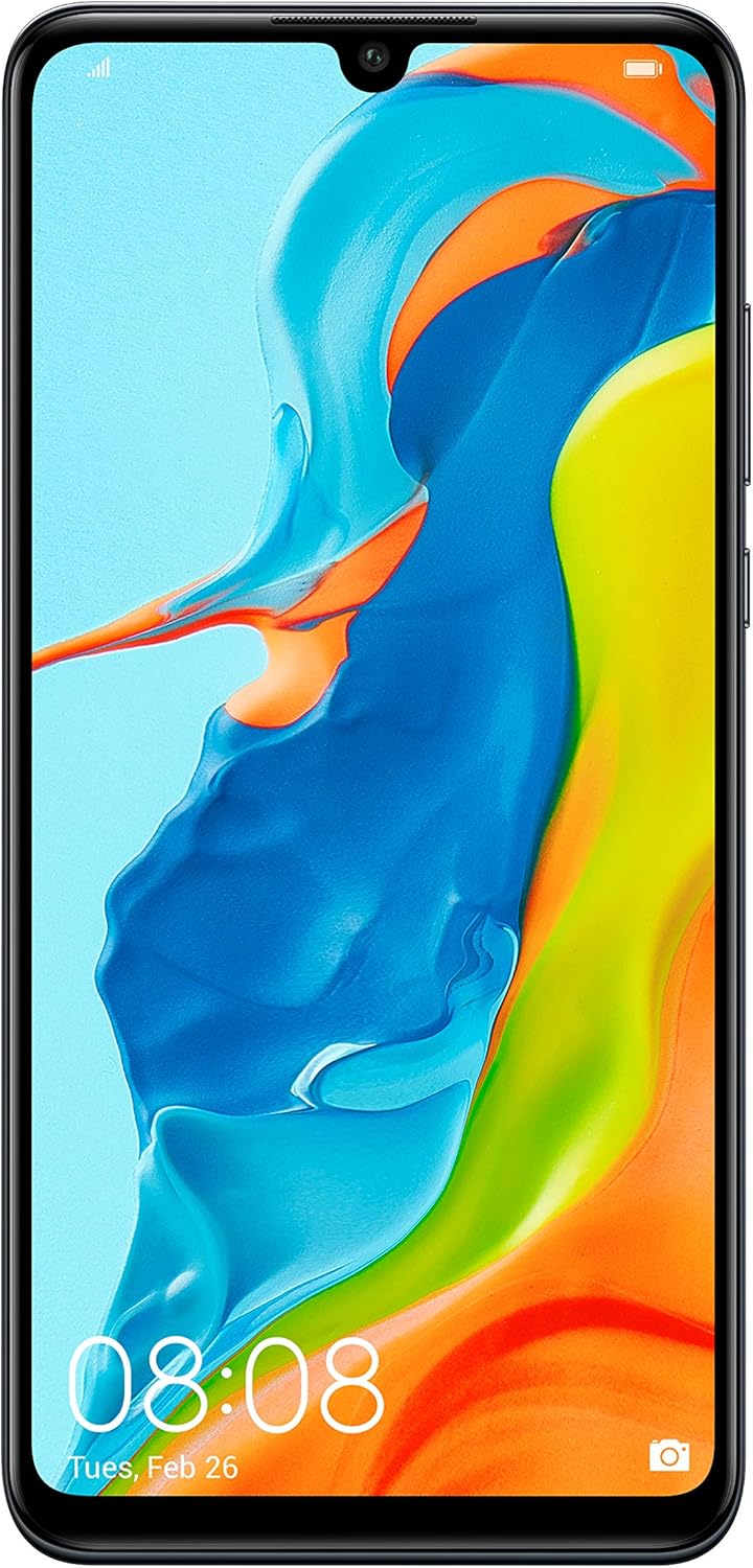 Huawei P30 Lite 128 GB 6.15 inch FHD Dewdrop Display Smartphone with 48MP AI Ultra-wide Triple Camera, 4GB RAM, Android 9.0 Sim-Free Mobile Phone, Single Sim, UK Version, Black.