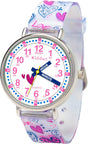 Kiddus Educational Watch for Girls. Children Watch to Learn Time. Analogue First Watch for Kids from 5 Years Old. Time Teacher Exercices Included.