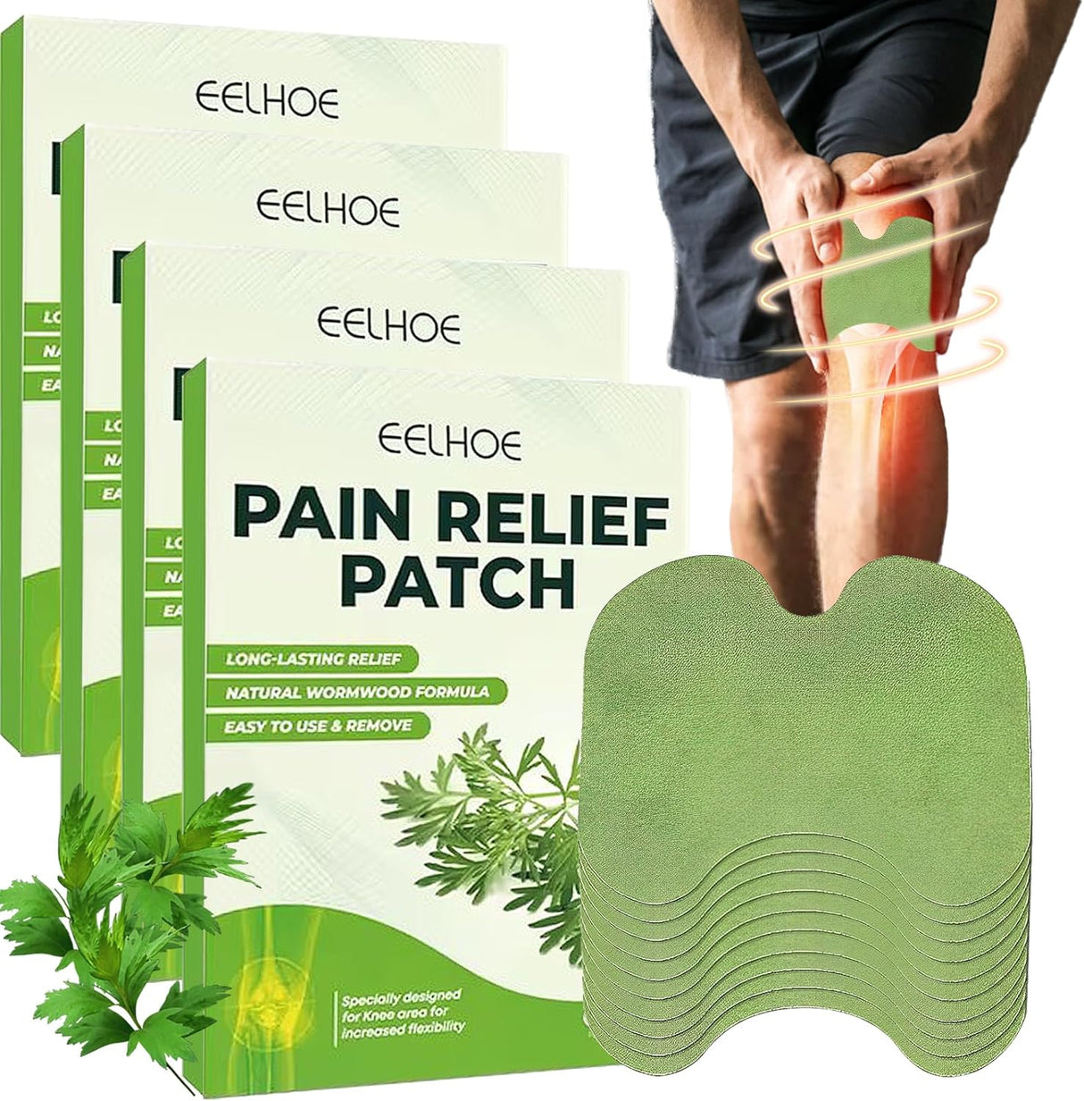 40Pcs Knee Pain Relief Patches,Knee Patches for Pain Relief,Wellness Knee Pain Relief Patches UK,Knee Pain Relief Patches Relieves Muscle Soreness in Knee, Neck, Shoulder.