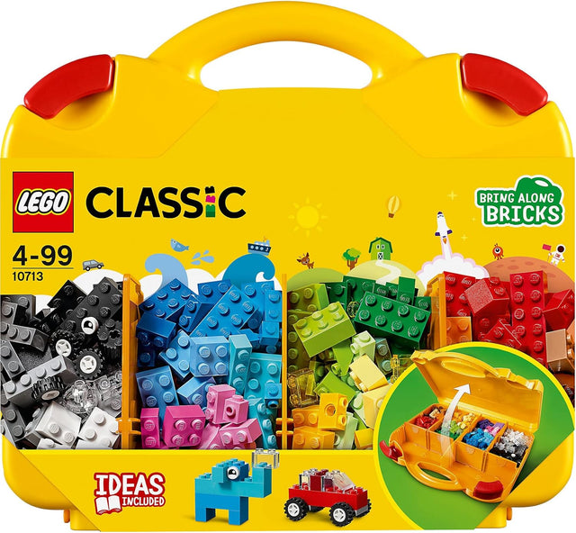 LEGO 10713 Classic Creative Suitcase, Toy Storage Case with Fun Colourful Building Bricks, Gifts for 4 plus Year old Kids, Boys & Girls.