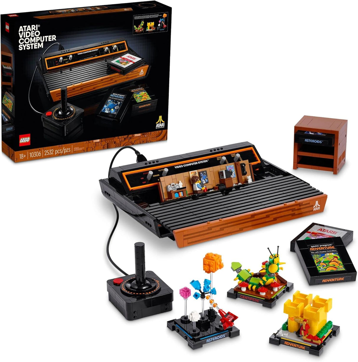 LEGO Icons Atari 2600 Building Set 10306 - Retro Video Game Console and Gaming Cartridge Replicas, Featuring Minifigure and Joystick, Nostalgic 80s Gift for Gamers and Adults.