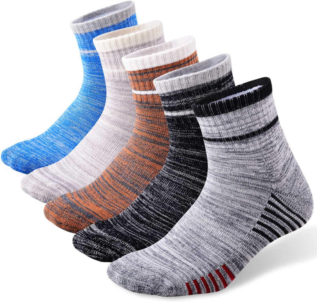 FEIDEER Men's Hiking Walking Socks, Multi-pack Wicking Cushioned Outdoor Recreation Crew Socks.