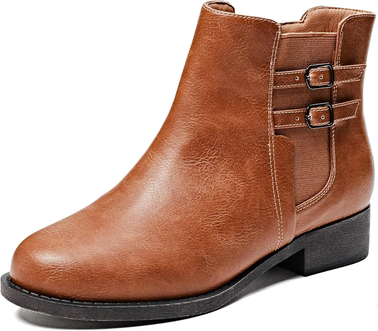 Veittes Women's Ankle Boots, Thick Heel Modern Short Classic Slip-on Fashionable Short Boots..