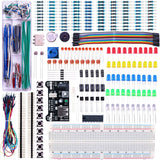 ELEGOO Upgraded Electronics Fun Kit w/Power Supply Module, Jumper Wire, Precision Potentiometer, 830 tie-points Breadboard for Arduino UNO R3, MEGA, Raspberry Pi, STM32, Datesheet Available.