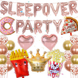 Sleepover Party Supplies for Girls - Girls Night Decorations Sleepover Decorations Rose Gold Party Balloons for Slumber Party Girls Pamper Party Spa Party.