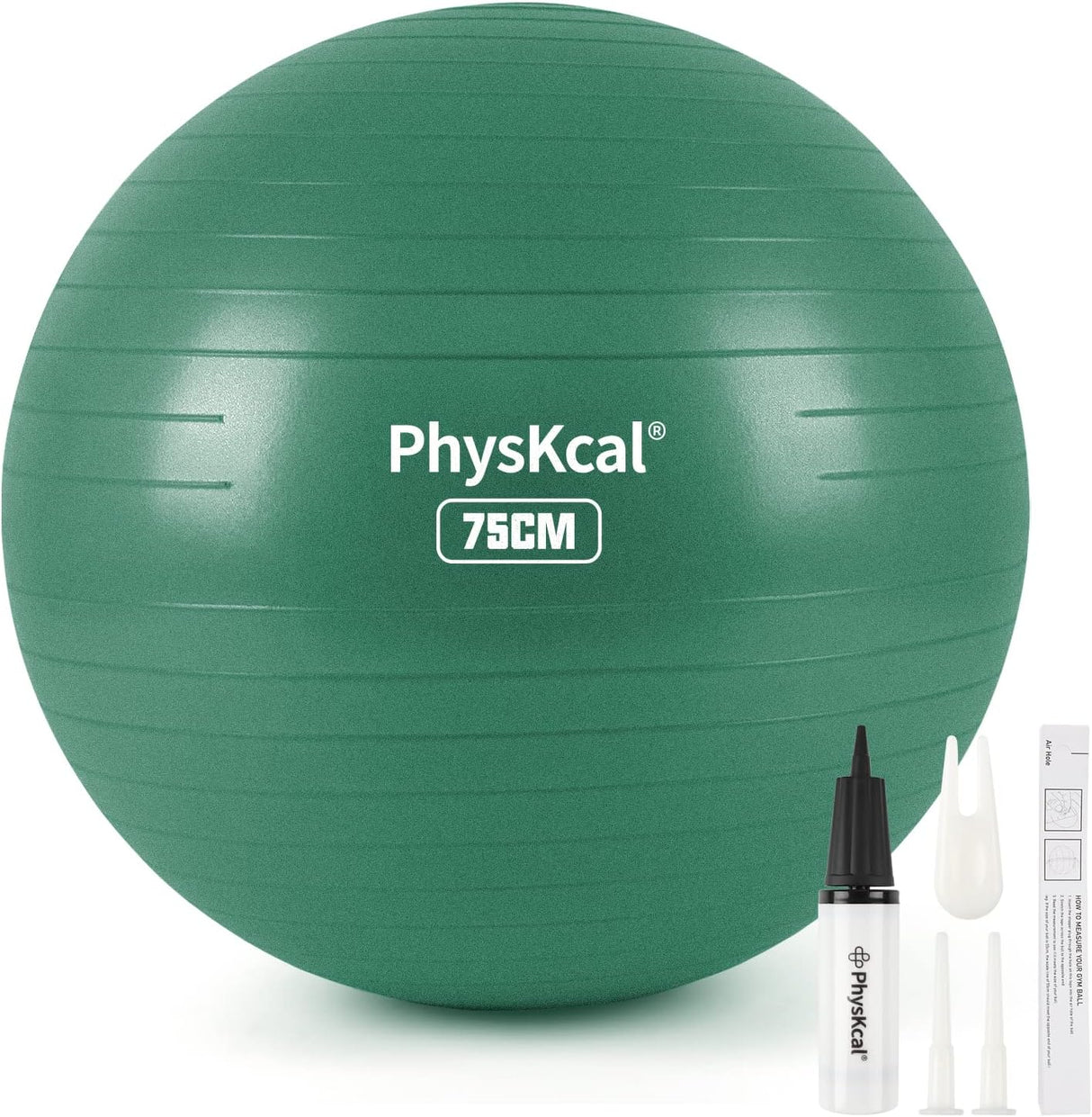 PhysKcal Gym Ball 55-85cm Exercise Swiss Ball for Fitness Yoga Pilates Pregnancy, Anti Burst Ball Chair for Balance, Stability, Quick Pump Included.