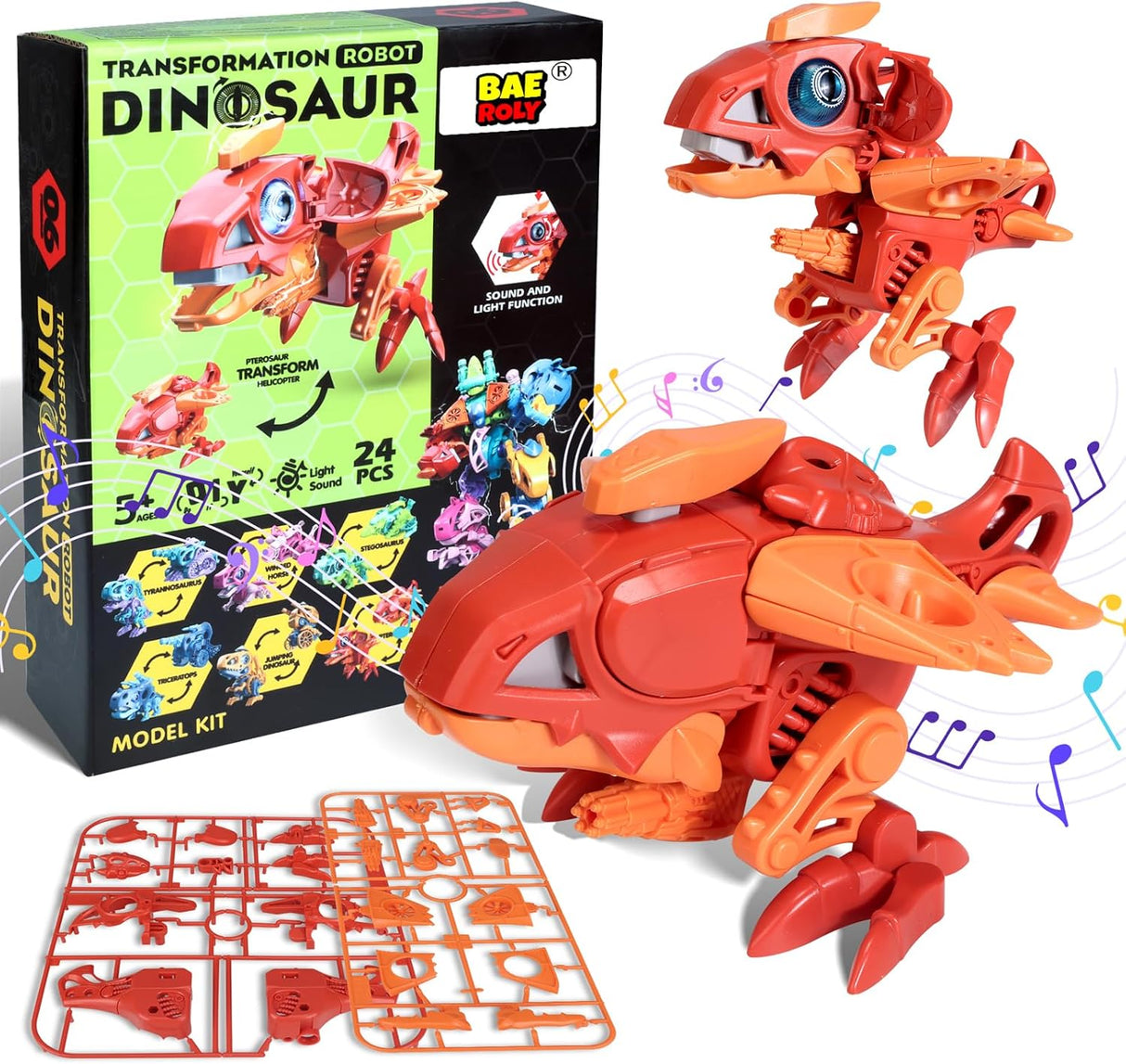 Baeroly Robot Dinosaur Toy with Transforming Action.