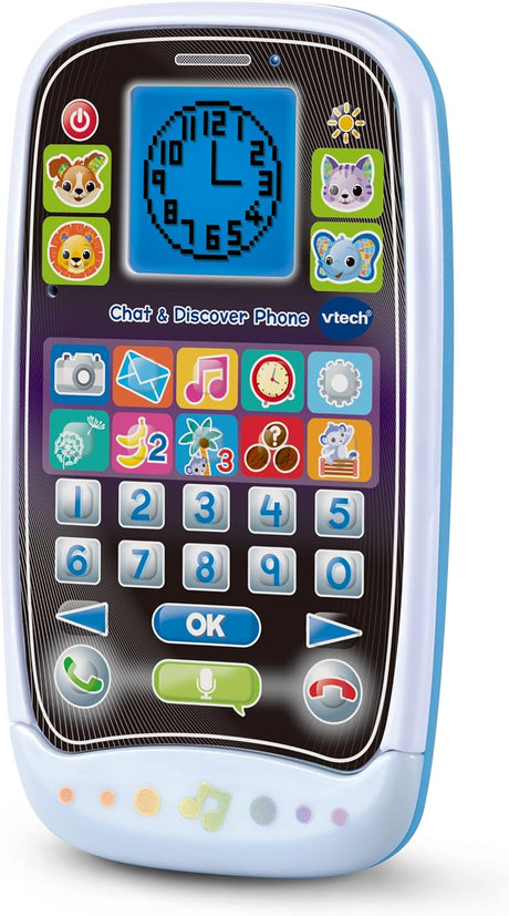 VTech Chat & Discover Phone, Educational Toy Phone for Children, Toy Mobile Phone with Games & Apps, Lights and Music, Kids Phone with Numbers, Electronic Toy for 2, 3+ Years, English Version.