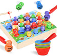 Ophy Montessori Counting Toys - Rainbow Counting Bees with Matching Bowl for 3+ Year Old Boy Girls 3 in 1 Sorting Toys for Toddlers Magnetic Fishing Game Wooden Educational Toy Birthday Gift.