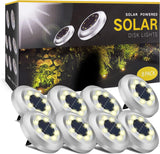 ZFITEI Solar Deck Lights Solar Powered - 8 LED Ground Lights for Landscape，Walkway，Lawn ，Steps Decks，Pathway Yard Stairs Fences, Outdoor Garden Decorations