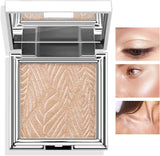 Boobeen Highlighter Makeup Highlighter Powder Palette, Shimmer Illuminator Highlight Contouring Palette Come with Mirror, Long Lasting Glow Defining the Face and Body.