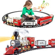 deAO Christmas Train Set with Light & Sounds, Smoke Effect, Christmas Tree Train Set Around the Tree, Electric Train Sets for Kids, Toy Train Set, Train Set Under Christmas Tree, Christmas Train..