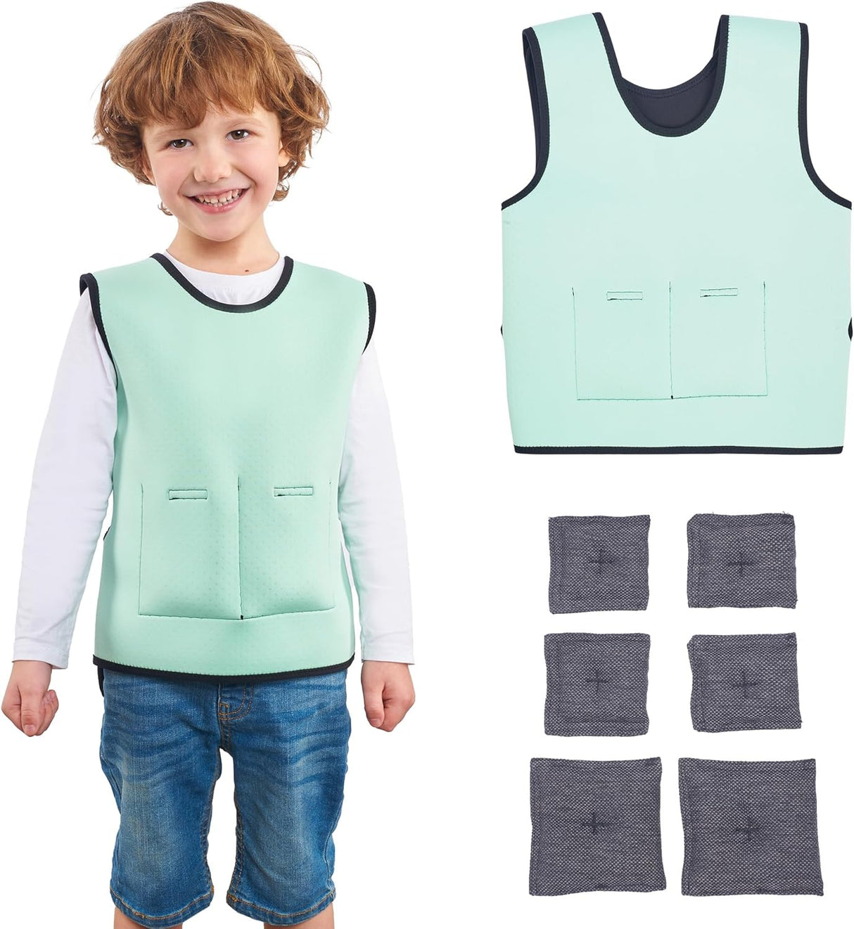 Weighted Vest for Kids | Provide Deep Pressure Comfort | ADHD Tools for Kids | Autism Sensory Clothing | Adjustable Weighted Vest | Weighted Compression Vest for Kids | Ensure a Secure Feeling.