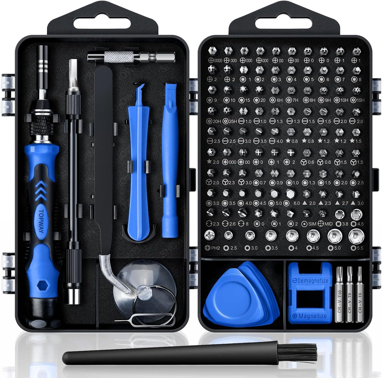 TOPWAY PC Precision Screwdriver Set: 122 PCS Electronics Repair Tool Kit Mini Magnetic Screwdriver Kit for Computer Laptop iPhone MacBook.