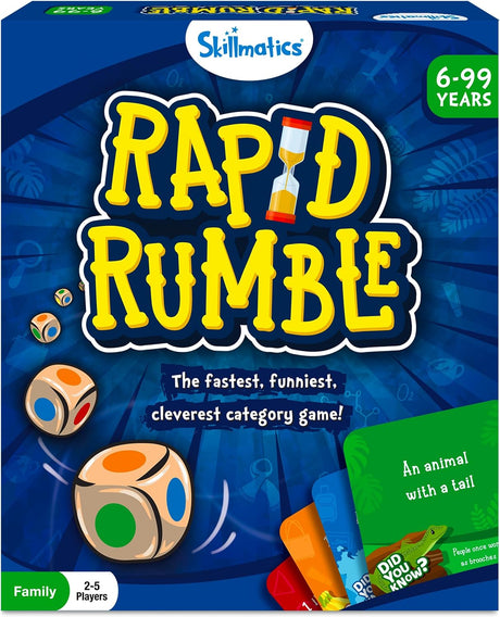 Skillmatics Board Game Rapid Rumble, Fun for Family Game Night, Educational Toy, Card Game for Kids, Teens & Adults, Gifts for Ages 6, 7, 8, 9 and Up.