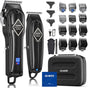 GLAKER Professional Hair Clippers Men + T-Blade Trimmer Kit - Cordless Hair Cutting Kits with 15 Premium Guards, Complete Barber Kit with Large LED Display & Storage Bag for Mens Grooming.