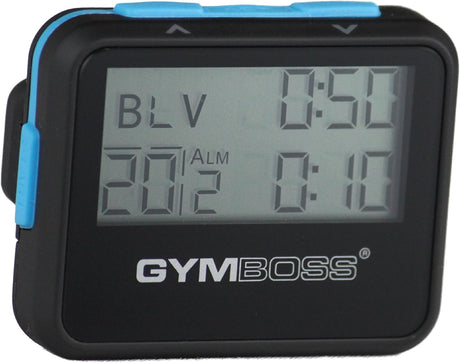 Gymboss Interval Timer and Stopwatch – Soft Coating Black/Blue.