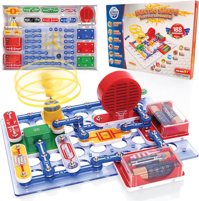 Science Kidz Electronics Kit - Electric Circuits For Kids - 188 Experiments Set - Science Kits For Kids 7,8,9,10 - Educational STEM Toys For Kids.