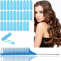 Aster 29Pcs Sponge Hair Rollers Set, Soft Foam Rollers Sleeping Hair Curlers for Long, Medium and Short Hair Heat-Less Hair Curlers Rollers Hair Volume with Pintail Comb for Women Hair Styling(Blue).