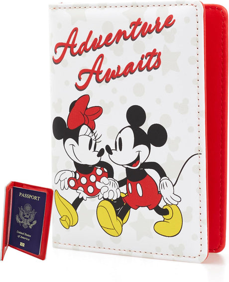 Disney Mickey & Minnie Mouse Passport Holder Travel Accessories - Officially Licensed, Multicolor, Classic.