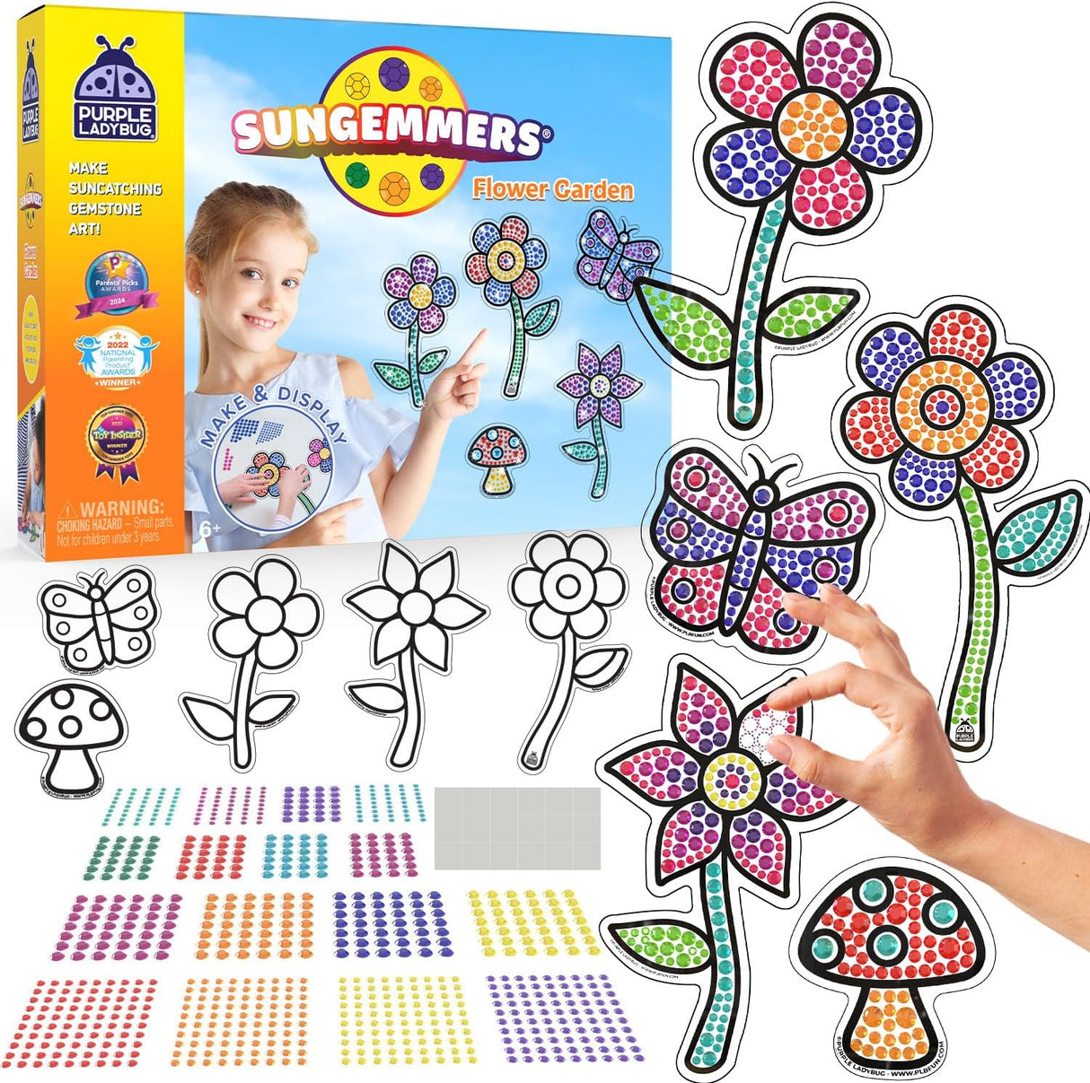 SUNGEMMERS Suncatcher Diamond Art Craft Kits for Kids - Great 5 Year Old Girls Gifts - No Mess Window Arts and Crafts for Kids Age 10 9 8 6 & Birthday Presents for 7 Year Old Girls - Stocking Fillers.