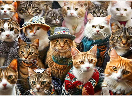 Jigsaw Puzzles for Adults 1000 Piece Jigsaw Puzzles for Adults Educational Game Challenge Toy 1000 Pieces Puzzles for Adults Kids.Educational Games Home Decoration.Theme:Fashion Cat Collection.