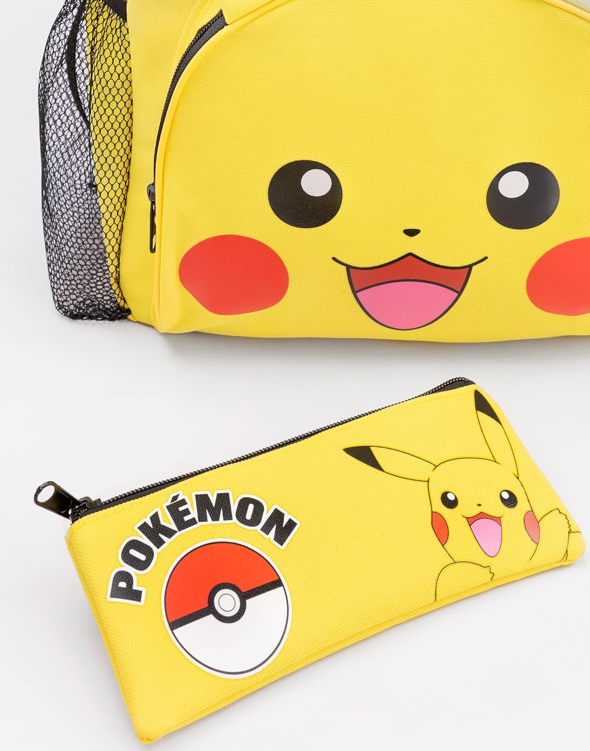 Pokemon Backpack For Kids | Pikachu Merchandise Girls Boys Pokeball 3D Ears School Rucksack, Pencil Case, Water Bottle.