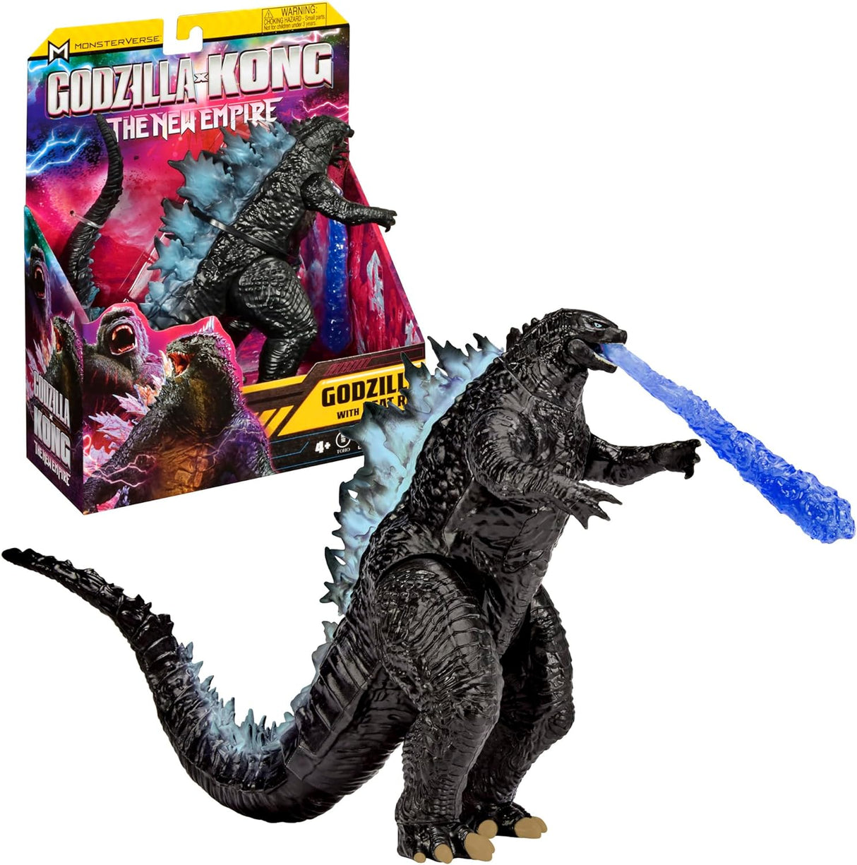 MonsterVerse Godzilla x Kong: The New Empire, 6-Inch Godzilla Original Action Figure Toy, Iconic Collectable Movie Character, Includes Heat Ray Power Feature, Suitable for Ages 4 Years+.