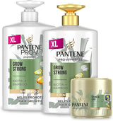 Pantene Grow Strong Shampoo and Conditioner Set, XL Hair Growth Shampoo For Dry Damaged Hair, Helps Reduce Hair Loss with Bamboo and Biotin, VALUE PACK, 2x 1L.