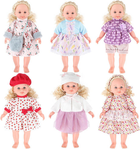 deAO 6 Set Dolls Clothes Outfits for 12 to 14 Inch Baby Dolls Dress-Up Fashion Baby Doll Clothes Accessories for New Born Baby Dolls, Dolls Clothes(Doll not included) (12 to 14 Inch).