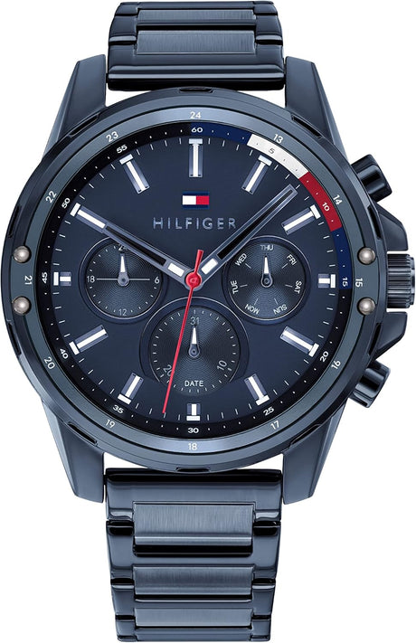 Tommy Hilfiger Analogue Multifunction Quartz Watch for men with Stainless Steel bracelet.