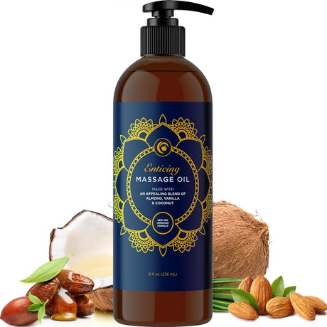 Aromatherapy Sensual Massage Oil for Couples - Lavender Massage Oils for Massage Therapy with Jojoba Oil and Sweet Almond Oil for Skin Care - Relaxing Aromatherapy Oil Infused with Pure Natural Oils.