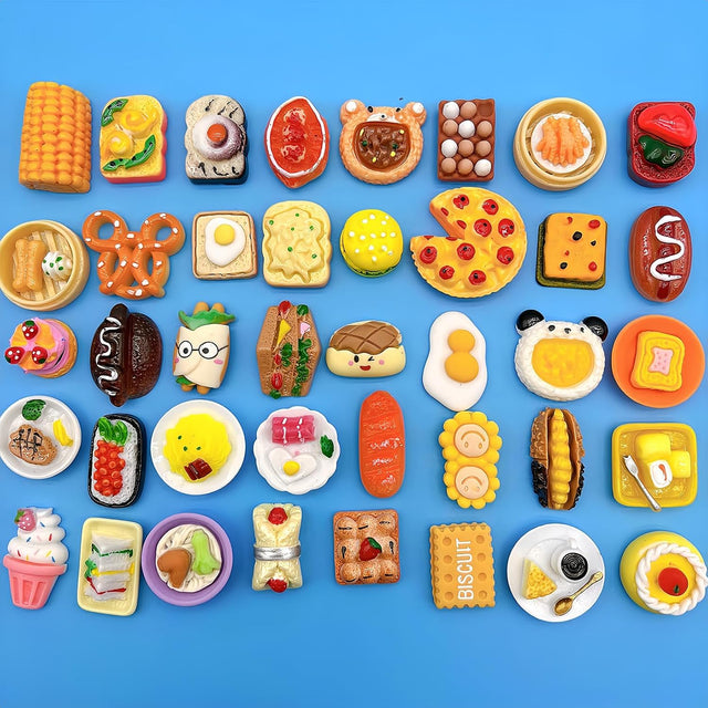 30Pcs Barbie Food, Barbie Food Accessories, Mini Food, Miniature Food, 1:12 Scale Miniature Dolls House Food Accessories, Miniature Kitchen Accessories for Teenager Bread Chocolate Bottle(Random).