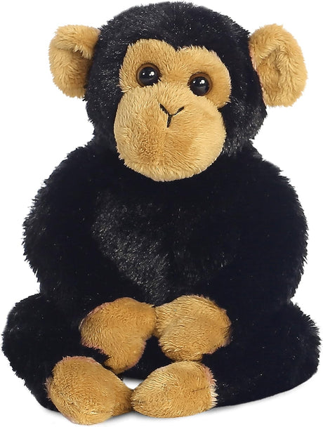 Aurora, 31710, Mini Flopsies Clyde the Chimp, 8In, Soft Toy, Black and Brown.