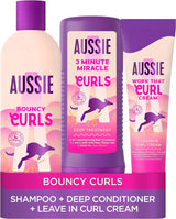 Aussie Curls Shampoo and Conditioner Set with Leave In Conditioner Curl Cream, Curly Hair Products with Coconut Oil, Jojoba Oil & Macadamia Nut Oil 300/225/160 ml.