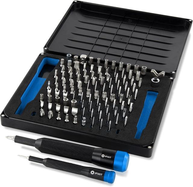 iFixit Manta Precision Bit Set, Bit-Kit with 112 bits (4 mm & 1/4 inch) for DIY Household Projects and to Repair Electronic Devices Like Smartphones.