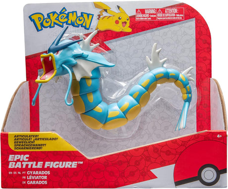 Pokémon Gyrados Epic Battle Figure - 12-Inch Articulated Epic Battle Figure with Display Stand.