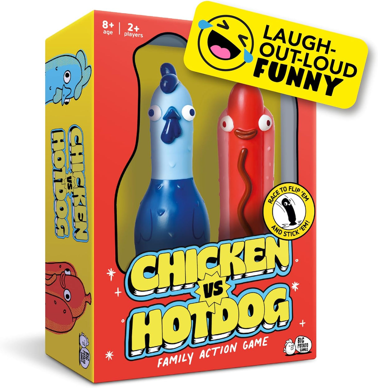 Big Potato Chicken vs Hotdog: The Ultimate Challenge Party Game for Kids, Teens, Adults and Flipping-Fun Families.