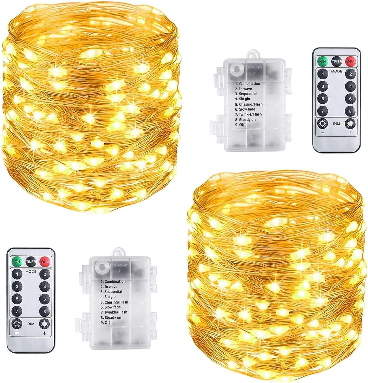 Vicloon Curtain Fairy Lights, LED Curtain Lights, Waterproof Window String Lights with Remote Control Timer for Outdoor Indoor Party Bedroom Decoration