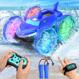 AYIQUTY Amphibious Remote Control Cars, Waterproof RC Stunt Car with LED Light, 2.4GHz Waterproof Dual RC, Car Toys Gifts for 6-12 Year Old Boys Girls, Pool Water Toy RC Car for Kids.