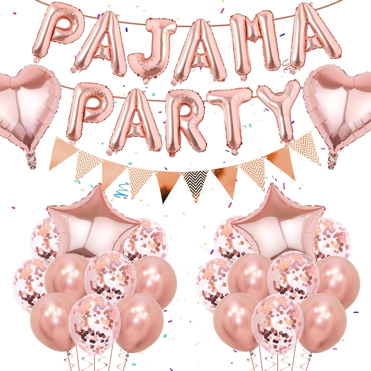 Sleepover Party Supplies for Girls - Girls Night Decorations Sleepover Decorations Rose Gold Party Balloons for Slumber Party Girls Pamper Party Spa Party.